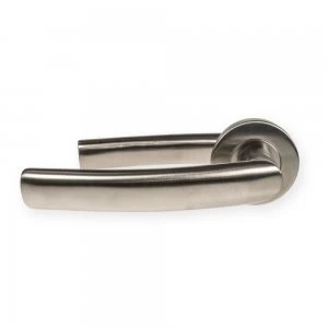 image of LocksOnline Luma Stainless Steel Door Lever on Rose