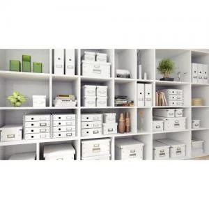 image of Leitz WOW Click & Store Drawer Cabinet 3 drawers. With thumbholes