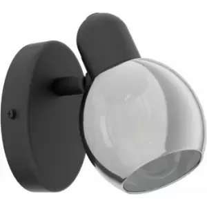 Image of Wall Light Colour Black Shade Black Transparent Glass Vaporized Bulb E14 10W