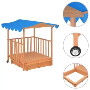 Image of Vidaxl Kids Playhouse With Sandbox Fir Wood Blue Uv50