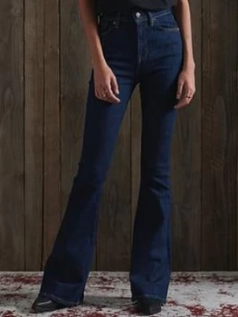 Image of Superdry High Rise Skinny Flare Jeans - Multi, Size 26, Inside Leg 31, Women