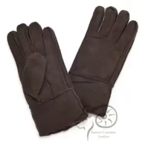 image of Eastern Counties Leather Womens/Ladies Cuffed Sheepskin Gloves (M) (Coffee)