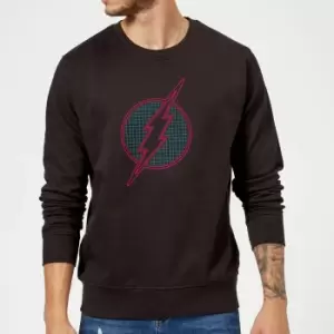 Image of Justice League Flash Retro Grid Logo Sweatshirt - Black - L