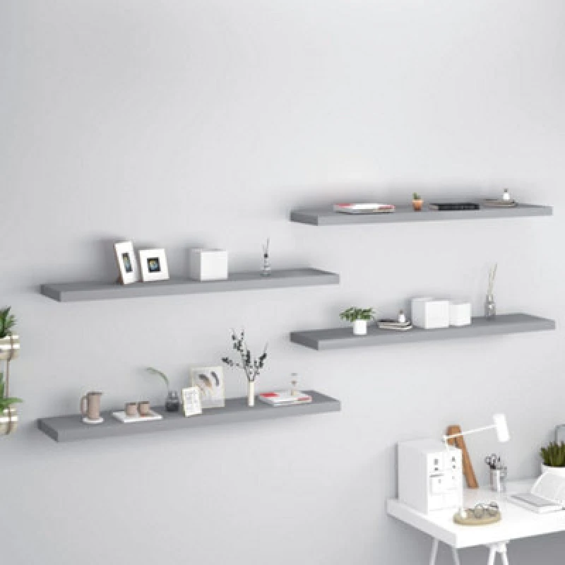 Image of VIDAXL Floating Wall Shelves 4 pcs Grey 120x23.5x3.8cm mdf Vidaxl 8720286074954