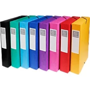Image of Exacompta Elasticated Box File 60mm, A4, Assorted, Pack of 8