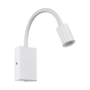 Image of Wall Light Colour White Steel & Plastic Rocker Switch Bulb LED 3.5W Included
