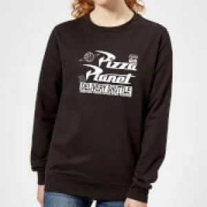 Image of Toy Story Pizza Planet Logo Womens Sweatshirt - Black - 3XL - Black