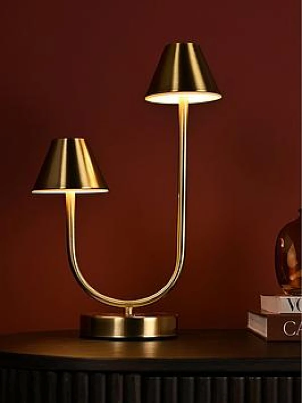 Image of Hestia Bronze USB Touch Double Light Table Lamp Bronze WHNX3 Unisex