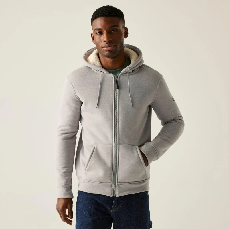 Image of Regatta Regatta Men Naddle Hooded Full-Zip Insulating Active Fleece in Grey Size: 3X-Large Grey XXXL Male 5063516104087