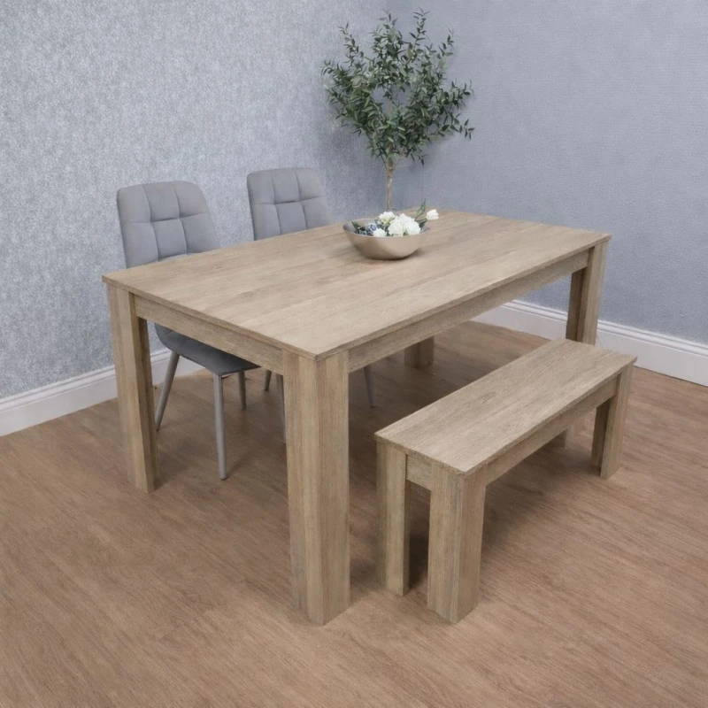 Image of KOSY KOALA Dining Table Set with 2 Chairs Dining Room and Kitchen table set of 2, and Benches Beige unisex