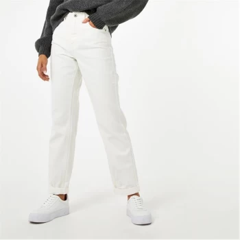 image of Jack Wills Maddison High Rise Straight Leg Jeans - White