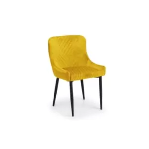 image of Julian Bowen Luxe Velvet Dining Chair - Mustard