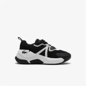 Image of Womens Lacoste LW2 Xtra Leather Duo-Tone Trainers Size 4 UK Black & White