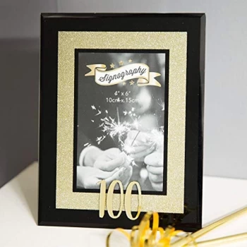 Image of 4" x 6" - Signography Gold Glitter Glass Frame - 100