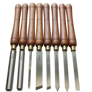 image of Faithfull HSS Turning Chisel Wooden Boxed Set of 8