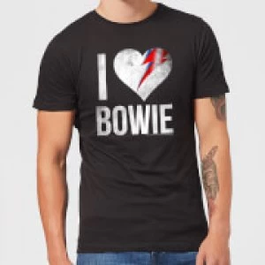 image of David Bowie I Love Bowie Mens T-Shirt - Black