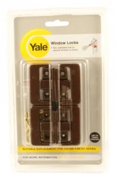 image of Yale Window Security Lock Brown Pack of 4