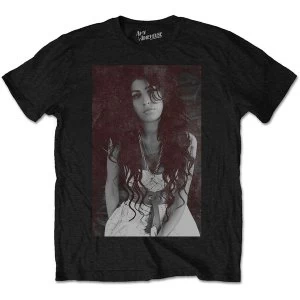 image of Amy Winehouse - Back to Black Chalk Board Mens Large T-Shirt - Black