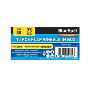 image of 10 Piece 80 Grit 25MM Flap Wheels in Box