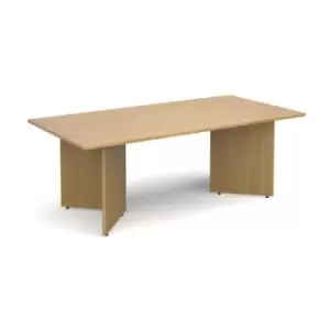 Image of Arrow head leg rectangular boardroom table 2000mm x 1000mm - oak