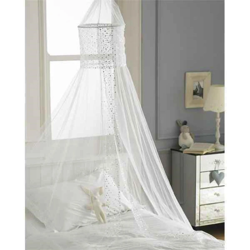 Image of Country Club Bed Canopy Popsicle Design Children's - White White unisex 30x230cm