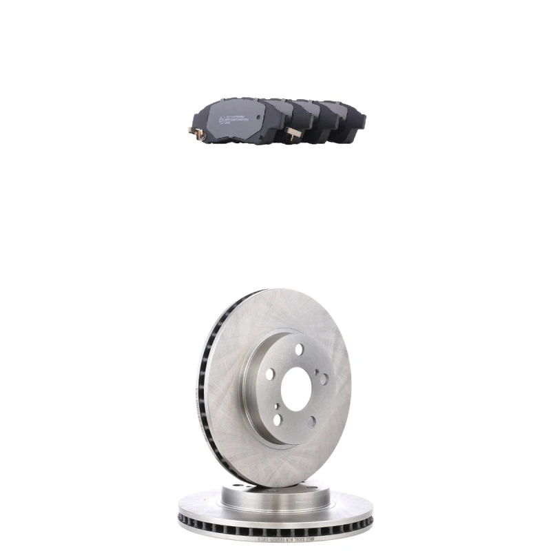 Image of RIDEX 3405B2505 Brake disc and pads set Front Axle, Brake Disc Type: internally vented, with acoustic wear warning Brake Set,disc brakes (3405)