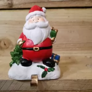 Image of Premier Decorations Ltd - Premier Christmas 13cm Christmas Stocking Hanger - Santa