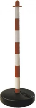 Image of Temporary Barrier with Base, Red / White