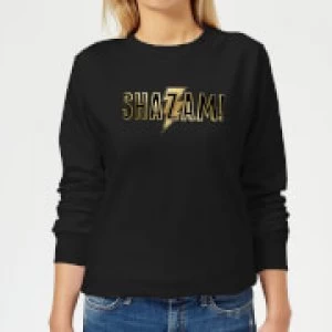Image of Shazam Gold Logo Womens Sweatshirt - Black