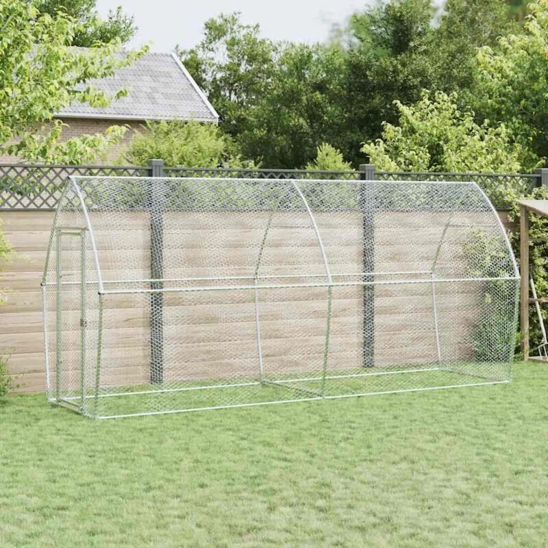 Image of VIDAXL Chicken Cage Silver 400x105x182cm Galvanised Steel Vidaxl 8721012410428
