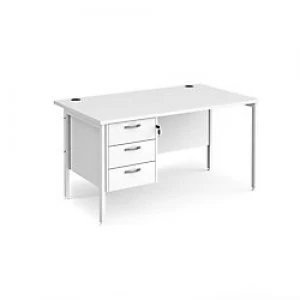 Image of Dams International Maestro 25 Rectangular Home Desk with 3 Drawer Pedestal Wood Walnut 1400 x 725 x 800 mm