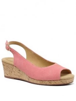 image of Hotter Tahiti Wedge Heeled Sandals - Coral