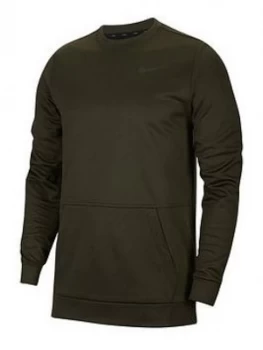 Image of Nike Training Therma Crew Neck Top - Khaki