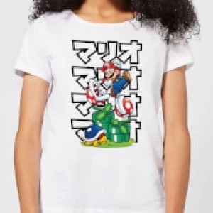 Image of Nintendo Super Mario Piranha Plant Japanese Womens T-Shirt - White - 3XL