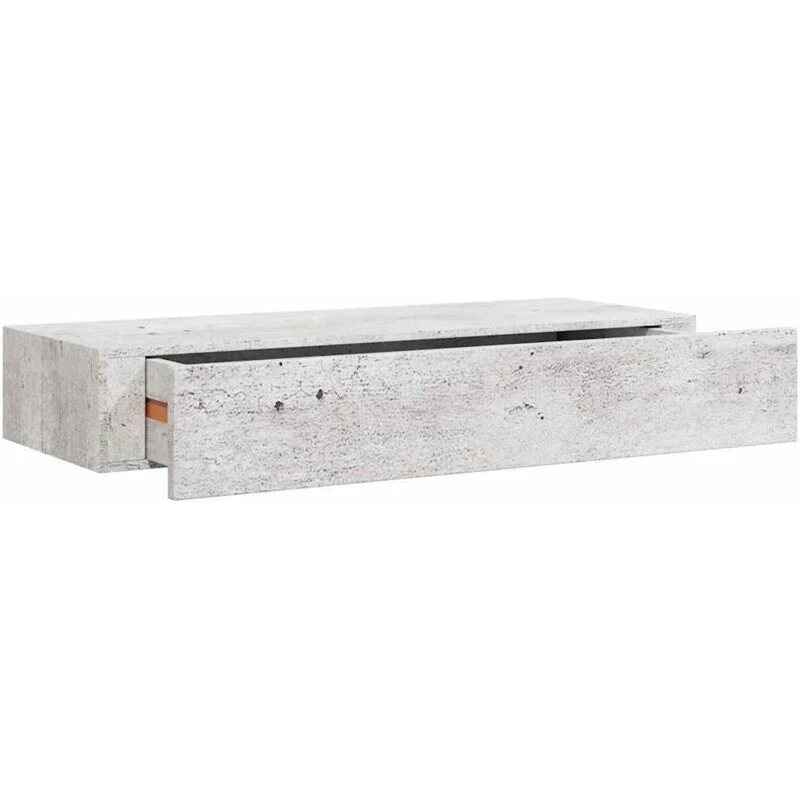 Image of VIDAXL Vidaxl - Wall-mounted Drawer Shelf Concrete Grey 60x23.5x10cm mdf 8720286418901