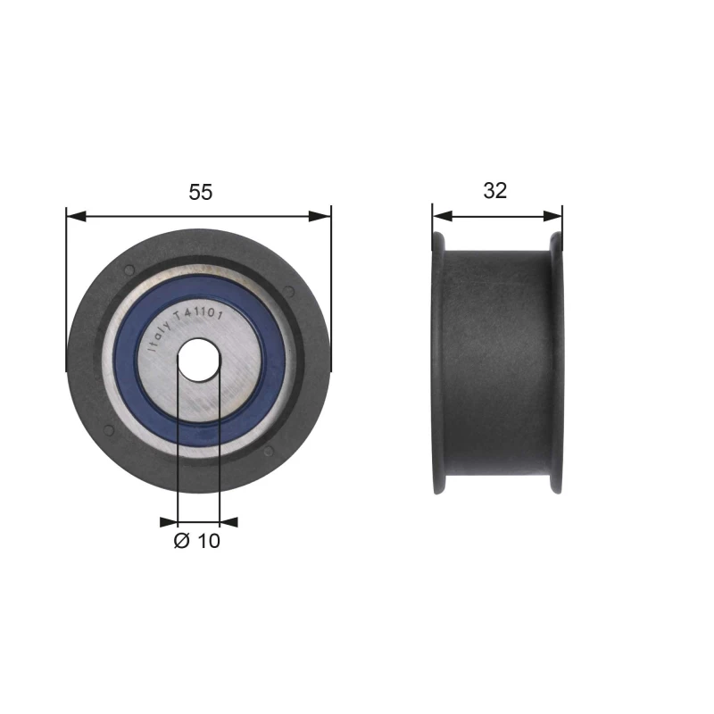 Image of GATES Timing belt deflection pulley GATES T41101
