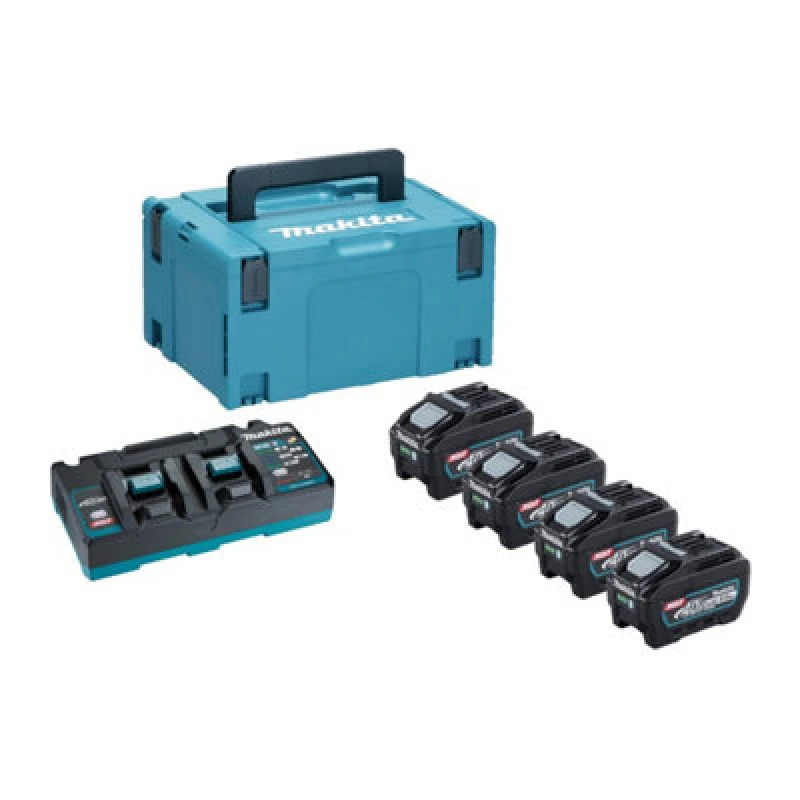 Image of Makita 191U47-2 40v Max XGT Cordless 4 Battery 5ah and 110v Charger Kit 191U47-2 Battery Amp Hours: 5ah