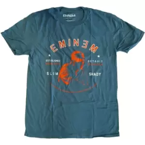 Image of Eminem - Detroit Portrait Unisex Medium T-Shirt - Blue, Green