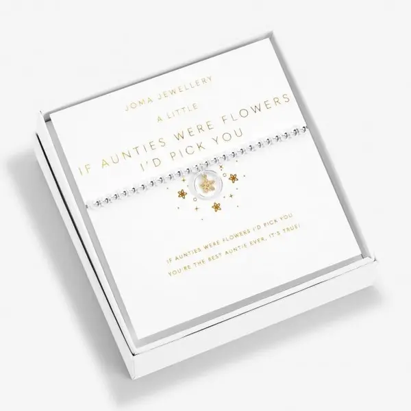 Image of If Aunties Were Flowers I'd Pick You Silver Gold Plated 17.5cm Bracelet 6844