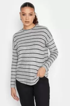 image of Tall Stripe Curved Hem Top