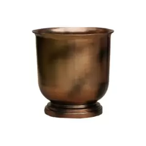 image of Ivyline Small Copper Outdoor Metal Urn Hampton