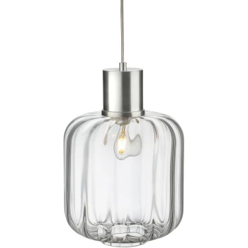 image of Firstlight - Eton Pendant Light Aluminium with Clear Glass