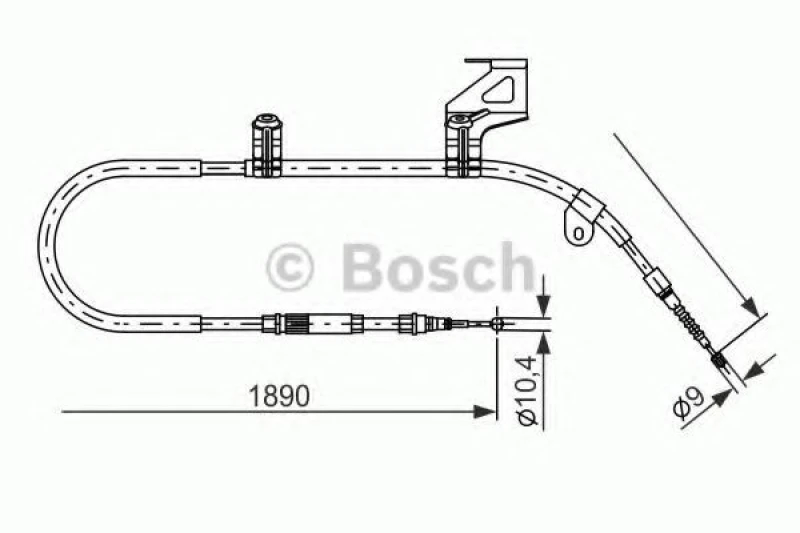 Image of Handbrake cable Bosch 1 987 477 804