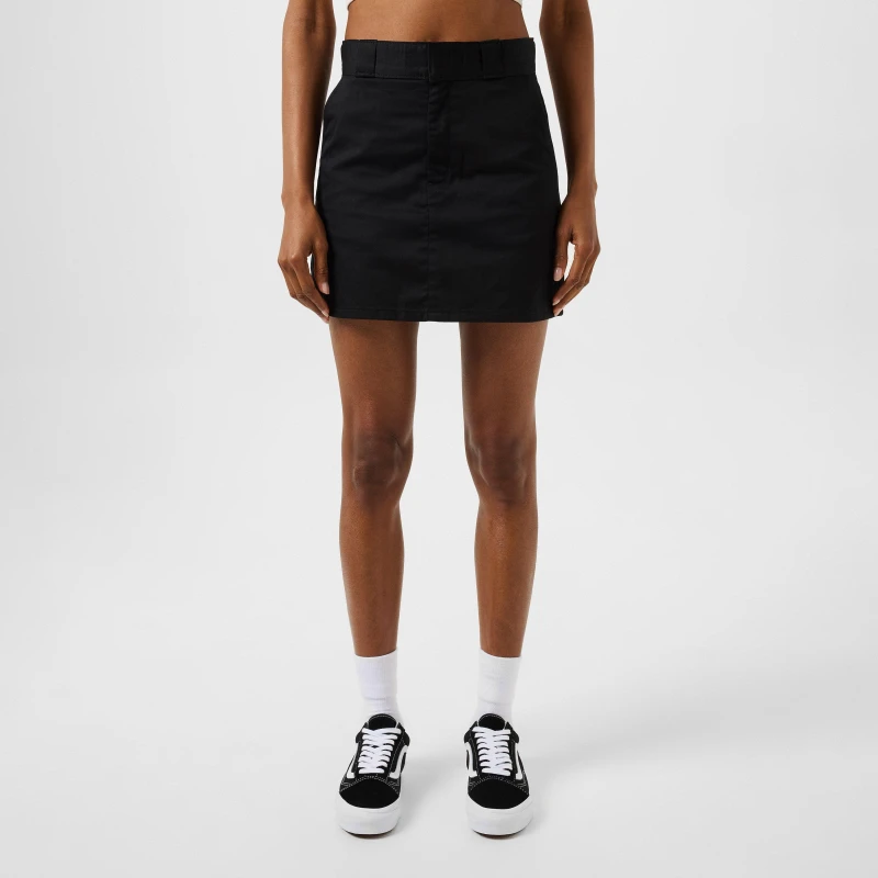 Image of Dickies Womens Mid Rise Clasp Mini Skirt Black female 26