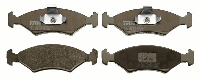 Image of TRW GDB1222 Brake pad set not prepared for wear warning indicator Brake Pad Set,disc brake (402)