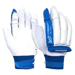 Image of KOOKABURRA Unisex-Youth 2023 PACE 5.2 Batting Glove, White/Blue, Slim Fit Right Hand