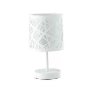 image of Fan Europe BATIK Table Lamp with Round Shade White 13x19cm