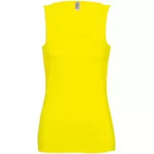 Image of SOLS Womens/Ladies Jane Sleeveless Tank / Vest Top (M) (Lemon)