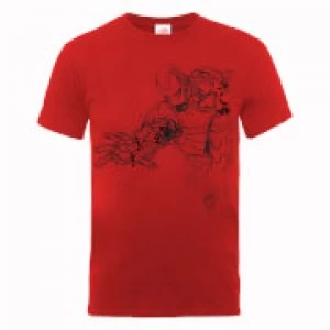 Image of Marvel Avengers Assemble Iron Man Mono Sketch T-Shirt - Red - XL