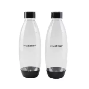 image of Sodastream Dishwasher Safe 2-pack 1 Litre Carbonating Bottle - Black